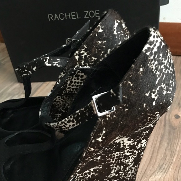 Rachel Zoe Frankie T-Strap Calf Hair Wedge - Picture 3 of 6